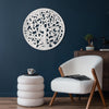 Boho Tree Birds Round White Distressed Medallion Wall Art Accent - 31"
